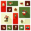 Christmas New Year icon set flat style sweets