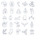 Christmas and new year icon set