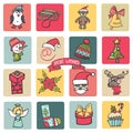 Christmas,new year icons button set. Colored