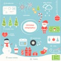 Christmas and New Year Icons and Infographics Elements