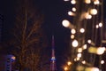 Christmas and New Year illumination lights at Sapporo TV tower in Odori park
