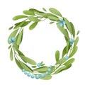 Christmas and new year Illustration about green omela branch wit