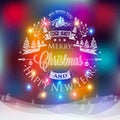 Christmas and New year label Royalty Free Stock Photo