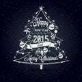Christmas and New year label, decoration for you design