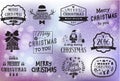 Christmas and New year labels set. Christmas design elements. Christmas hand drawn logos set. Vector winter holidays greetings Royalty Free Stock Photo