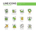 Christmas and New Year - line design icons set