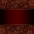 Christmas New Year luxury card with gold snowflakes glitter Red festive elegant banner layout card Christmas and New Year pattern