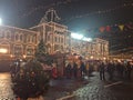 Christmas market on Red Square in Moscow, Russia by night Royalty Free Stock Photo