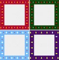 Christmas or new year multiciolored border set on transparent background. Royalty Free Stock Photo