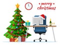 Christmas and New Year Office Desk Workspace Royalty Free Stock Photo