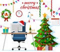 Christmas and New Year Office Desk Workspace Royalty Free Stock Photo