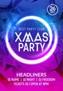 Christmas New year party poster banner template. Holiday celebration card design. Xmas flyer party template Royalty Free Stock Photo