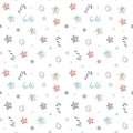 Christmas and new year pattern background with glitter stars and decorative elements. Royalty Free Stock Photo