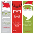 Christmas and New Year Retro Party Cards
