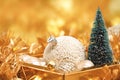 Christmas and New Year rich golden ornaments