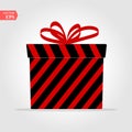 Christmas and New Year s Day , red gift box white background Royalty Free Stock Photo