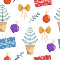 Christmas or New Yearâs Eve seamless pattern.