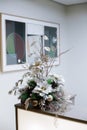 Christmas and New Year's flowers composition. Royalty Free Stock Photo