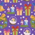 Christmas or New Yearâs seamless pattern.