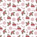 Christmas and New Year seamless pattern