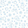 Christmas New Year seamless pattern background. Cute cartoon style Royalty Free Stock Photo