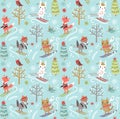 Christmas new year seamless pattern