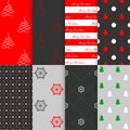 Christmas and New Year seamless pattern set, vector illustration Royalty Free Stock Photo