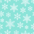 Christmas, new year seamless pattern, snowflakes line illustration. Vector icons of winter holidays, cold season snow Royalty Free Stock Photo