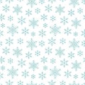 Christmas, new year seamless pattern, snowflakes line illustration. Vector icons of winter holidays, cold season snow Royalty Free Stock Photo