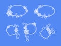 Christmas and New Year set of different openwork frames with snowflakes and swirls