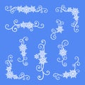 Christmas and New Year set of openwork frames, corners and borders Royalty Free Stock Photo