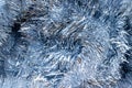 Christmas, new year silver tinsel background texture Royalty Free Stock Photo