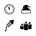 Christmas and New Year. Simple Related Vector Icons Royalty Free Stock Photo