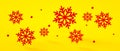 Christmas, new year snowflakes 3d rendering illustration. Trendy bold color. Royalty Free Stock Photo