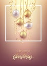 Christmas and New Year soft background design, decorative balls Royalty Free Stock Photo