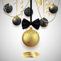 Christmas and New Year soft background design, decorative gold b Royalty Free Stock Photo