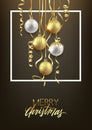 Christmas and New Year soft background design, decorative gold b Royalty Free Stock Photo