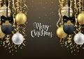 Christmas and New Year soft background design, decorative gold b Royalty Free Stock Photo