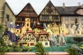 Christmas and New Year souvenirs in form of Bavarian half-timbered houses in shop window. Rothenburg ob der Tauber, Germany Royalty Free Stock Photo