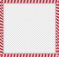 Christmas, new year square double candy cane frame isolated Royalty Free Stock Photo