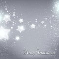 Christmas And New Year star for celebration on grey background with light dots, snowflakes. Vector eps illustration. Xmas Royalty Free Stock Photo