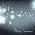 Christmas And New Year stars for celebration on dark background with light dots, snowflakes. Royalty Free Stock Photo