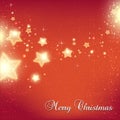 Christmas And New Year stars for celebration on red background with light dots, snowflakes. Royalty Free Stock Photo