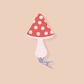 Christmas and New Year toy - fly agaric. Vector mushrooms