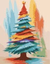 christmas new year tree is the main attribute of the winter holiday vector illustration