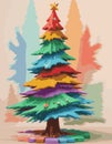 christmas new year tree is the main attribute of the winter holiday vector illustration