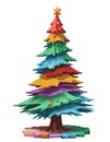 christmas new year tree is the main attribute of the winter holiday vector illustration