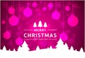 Christmas And New Year Typographical on Pink Xmas background with snowflakes, light, stars. Vector Illustration. Xmas card Royalty Free Stock Photo