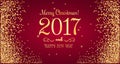 Christmas 2017 and New Year typographical on red background Royalty Free Stock Photo