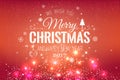 Christmas And New Year Typographical on red Xmas background Royalty Free Stock Photo